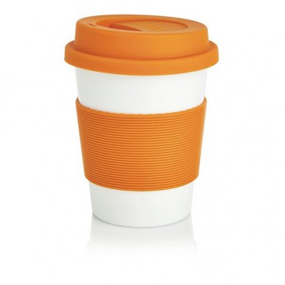Mug Avec Couvercle 350ml Publicitaire En Amidon De Maïs Orange PLANT CUP