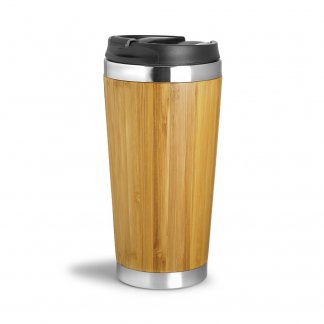 Mug isotherme anti-fuites publicitaire 410ml en bambou - WOOD YOU