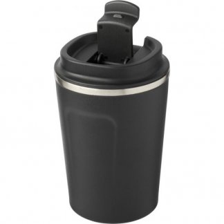 Mug isotherme personnalisable double paroi en acier inoxydable - 360ml - noir - THORU