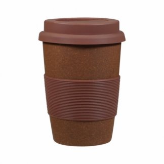 Mug personnalisable avec couvercle 350ml en bioplastique - Marron - MUGRY
