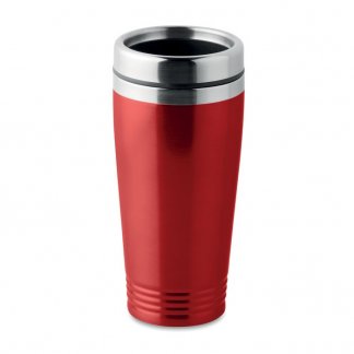 Mug personnalisable double paroi en inox - 400ml - rouge - RODEO COLOUR
