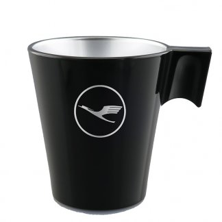 Mug promotionnel 220ml en verre trempé teinté métal - Noir avec gravure classique