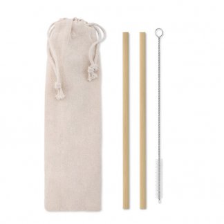 Pailles en bambou personnalisable - sachet - NATURAL STRAW