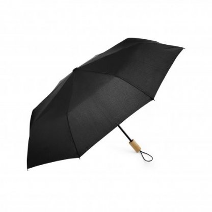 Parapluie Pliable Publicitaire En Bouteilles Plastiques Recyclées Noir ECORAIN