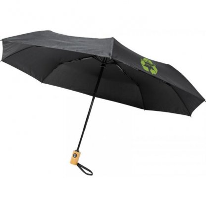 Parapluie Publicitaire En Bouteilles Plastiques Recyclées Logo Noir BO