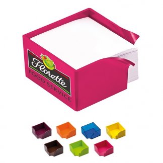 Porte-bloc note cube promotionnel en plastique polystyrène cristal - Toutes couleurs - BEC MEMO