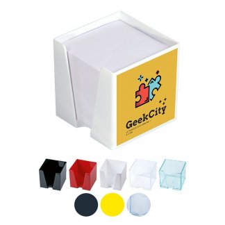Porte-bloc note cube promotionnel en plastique polystyrène cristal - Toutes couleurs - CUBE