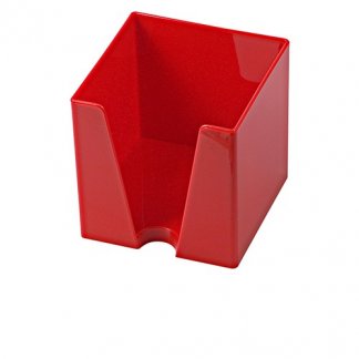 Porte-bloc note cube publicitaire en plastique polystyrène cristal - Rouge - CUBE
