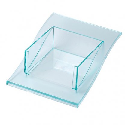 Porte Bloc Note Cube Publicitaire En Plastique Polystyrène Cristal Vert Transparent VAGUE