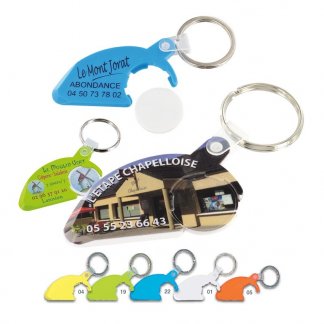 Porte-clés, porte-jeton, gratte-jeu promotionnel en plastique ABS - Toutes couleurs
