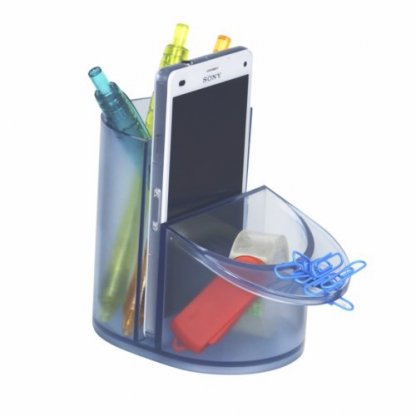 Pot à Crayons, Porte Téléphone Publicitaire En Bouteilles Plastiques Recyclées Rempli GORDON