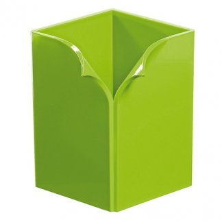 Pot à crayons publicitaire en cristal polystyrène - Vert - BEC BOX