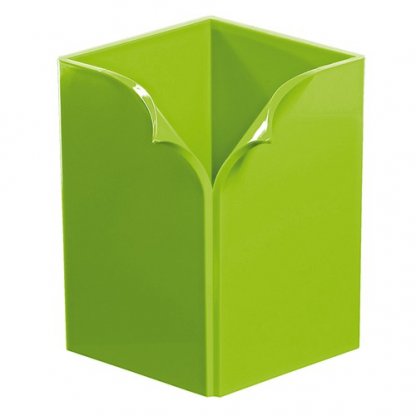 Pot à Crayons Publicitaire En Cristal Polystyrène Vert BEC BOX
