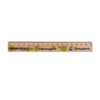 Règle 17cm publicitaire en bois certifié - TRACECERTIF