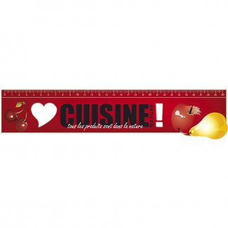 Règle 30 cm publicitaire en PVC souple à votre forme - 0,5 mm - recto verso - SOUPLEFORM