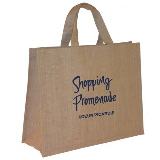 Sac cabas promotionnel normes alimentaires en toile de jute - 42x33x16cm - CHENNAI