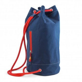 Sac marin personnalisable en filets de pêche et bouteilles plastiques recyclés - zip rouge - PACIBLUE