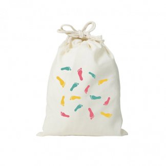 Sac pochon à cordon en coton biologique - 140g - moyen format avec marquage - POUCH