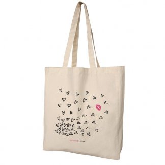 Sac shopping avec soufflet publicitaire en coton naturel - 160g - Naturel - 38x42x10cm - BOMBAY