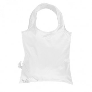 Sac shopping pliable personnalisé en bouteilles plastiques recyclées - 34x34cm - Blanc - SHOPLI