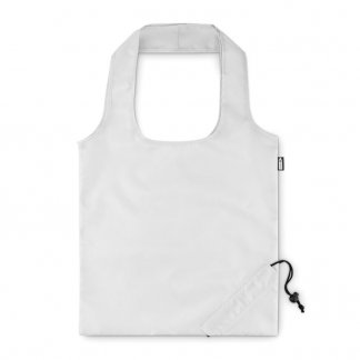 Sac shopping pliable personnalisé en bouteilles plastiques recyclées - 40x38cm - Blanc - FOLDPET