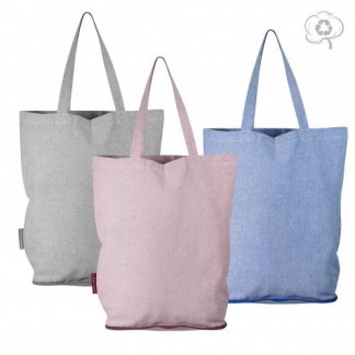 Sac shopping pliable promotionnel en coton recyclé - 180g - 38x42x12cm - REECO