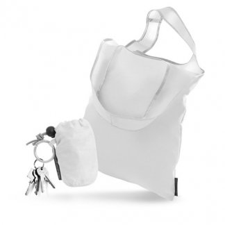 Sac shopping pliable publicitaire en bouteilles plastiques recyclées - blanc - KEYSHOP