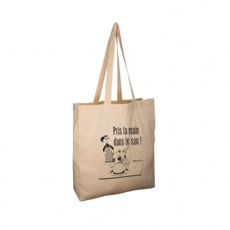 Sac shopping promotionnel en coton recyclé - 150g - 38x42x10cm - naturel - JHANSI