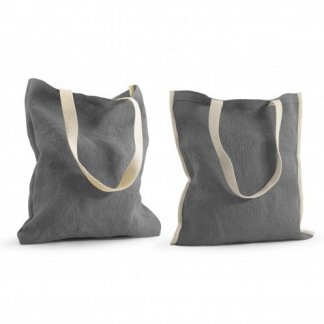 Sac shopping promotionnel en toile de jute - 37x42cm - gris - TOPDAY