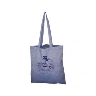 Sac shopping publicitaire en coton recyclé - 150g - 38x42cm - bleu - NAZIK