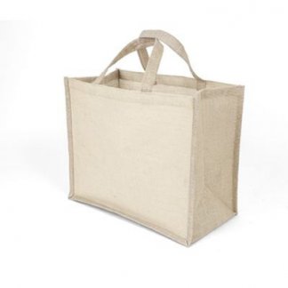 Sac shopping publicitaire en jute et coton - naturel - JUCO