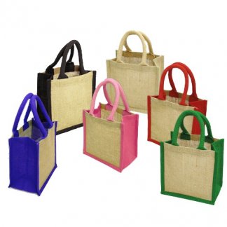 Sac shopping publicitaire en toile de jute - toutes couleurs - WELLS