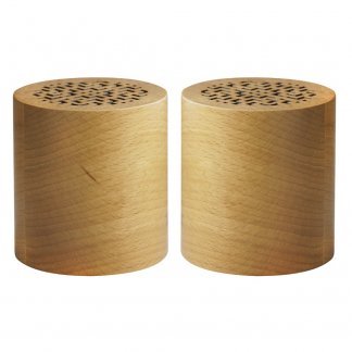 Set de 2 enceintes stéréo bluetooth publicitaire en bois certifié - WOODSTOCK