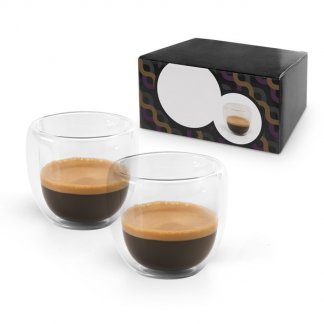 Set de 2 tasses personnalisable à expresso en verre - 90ml - en situation - CAFESET