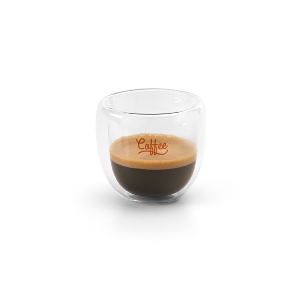 Lot De 2 Tasses à Expresso En Verre 170 Ml Avec Poignée Bois Noyer - Service Cappuccino Et Thé