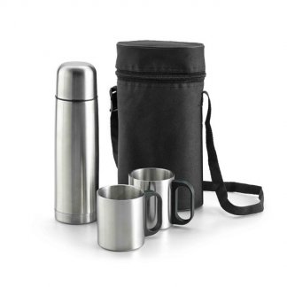 Set personnalisable de bouteille isotherme et tasses en inox - 500ml - présentation - THERMOXDUO