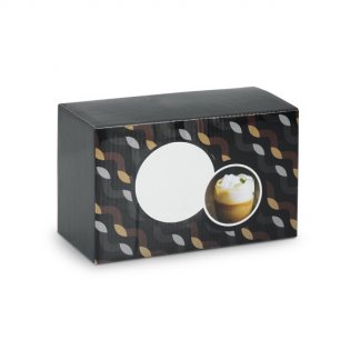 Set promotionnel de 2 mugs à cappuccino en verre - 350ml - coffret - CAPPUSET