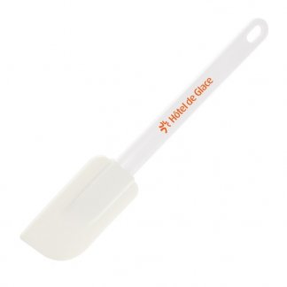 Spatule maryse promotionnelle en plastique ABS et caoutchouc - Blanc avec marquage