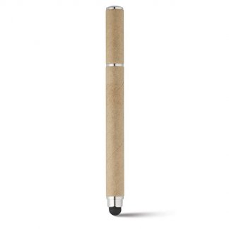 Mini Stylet / Stylo 2 en 1 publicitaire en papier kraft - Naturel - PAPYRUS