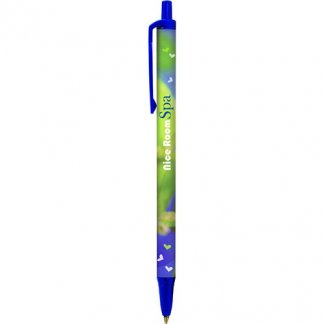 Stylo bic publicitaire en plastique recyclé - bleu quadri - BIC CLIC STIC