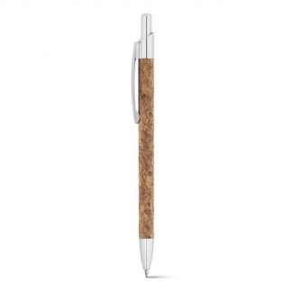 Stylo bille en liège et aluminium dans étui carton personnalisable - coté stylo - NATURA