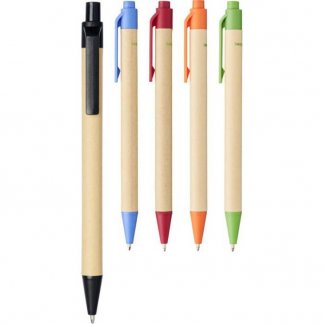 Stylo bille personnalisable en carton recyclé et bioplastique - coloris - BERK