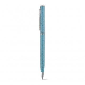 Stylo bille personnalisable en paille de blé - Bleu - DEVIN