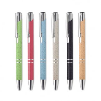 Stylo bille personnalisé en paille de blé - Toutes couleurs - BERN PECAS