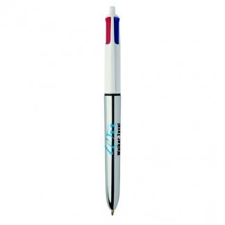 Stylo bille publicitaire 4 couleurs brillant éco-conçu - argent - BIC 4 COLOURS SHINE