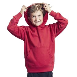 Sweatshirt enfant publicitaire à capuche en coton biologique - rouge - HOODIE KIDS