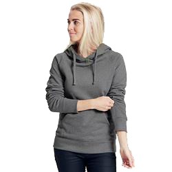 Sweatshirt femme publicitaire à capuche en coton biologique - gris anthracite - HOODIE LADIES