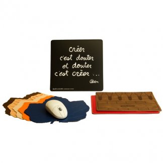 Tapis de souris publicitaire en cuir recyclé - 3 formats - MATHER