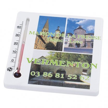 Thermomètre Carré Publicitaire En Polystyrène Marquage Quadri Photo