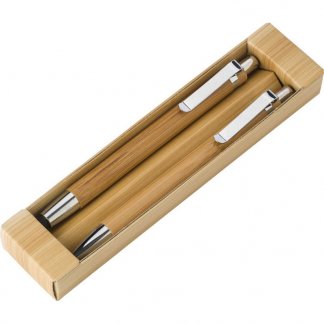 Parure stylet / stylo + porte-mines promotionnel en bambou - BAMBOOSET